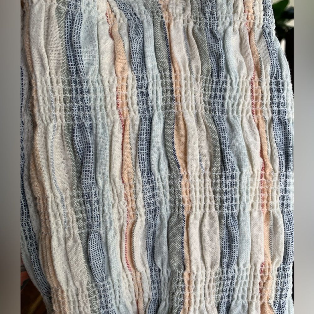ASTR Twiggy Striped Smocked Crop Tank Top | Medium - Picture 8 of 8